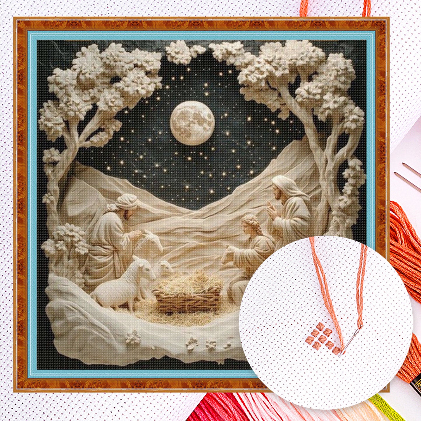 Jesus - Full 14CT Counted Cross Stitch 40x40CM - Yishu