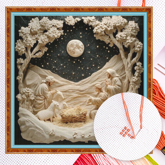 Jesus - Full 14CT Counted Cross Stitch 40x40CM - Yishu