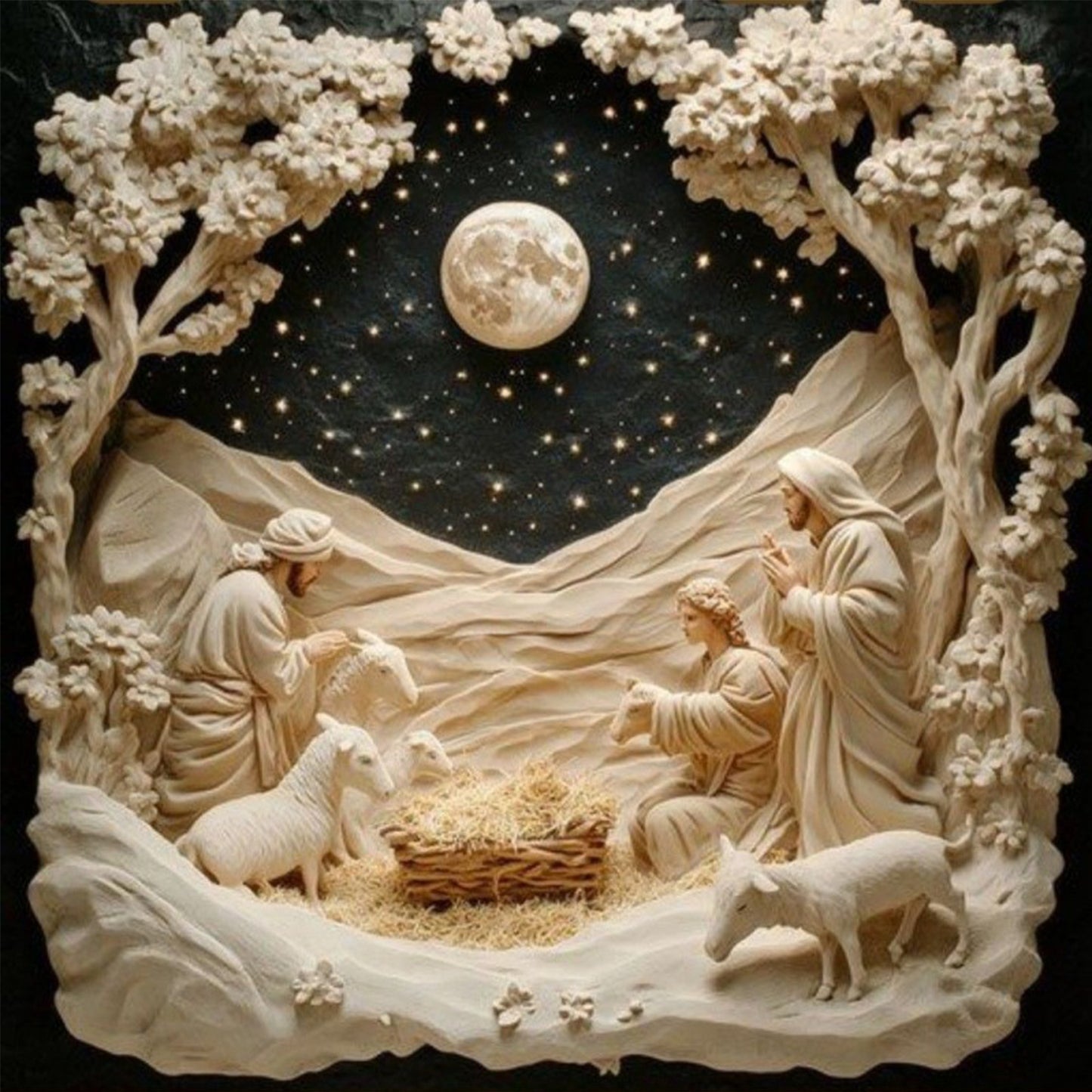 Jesus - Full 14CT Counted Cross Stitch 40x40CM - Yishu