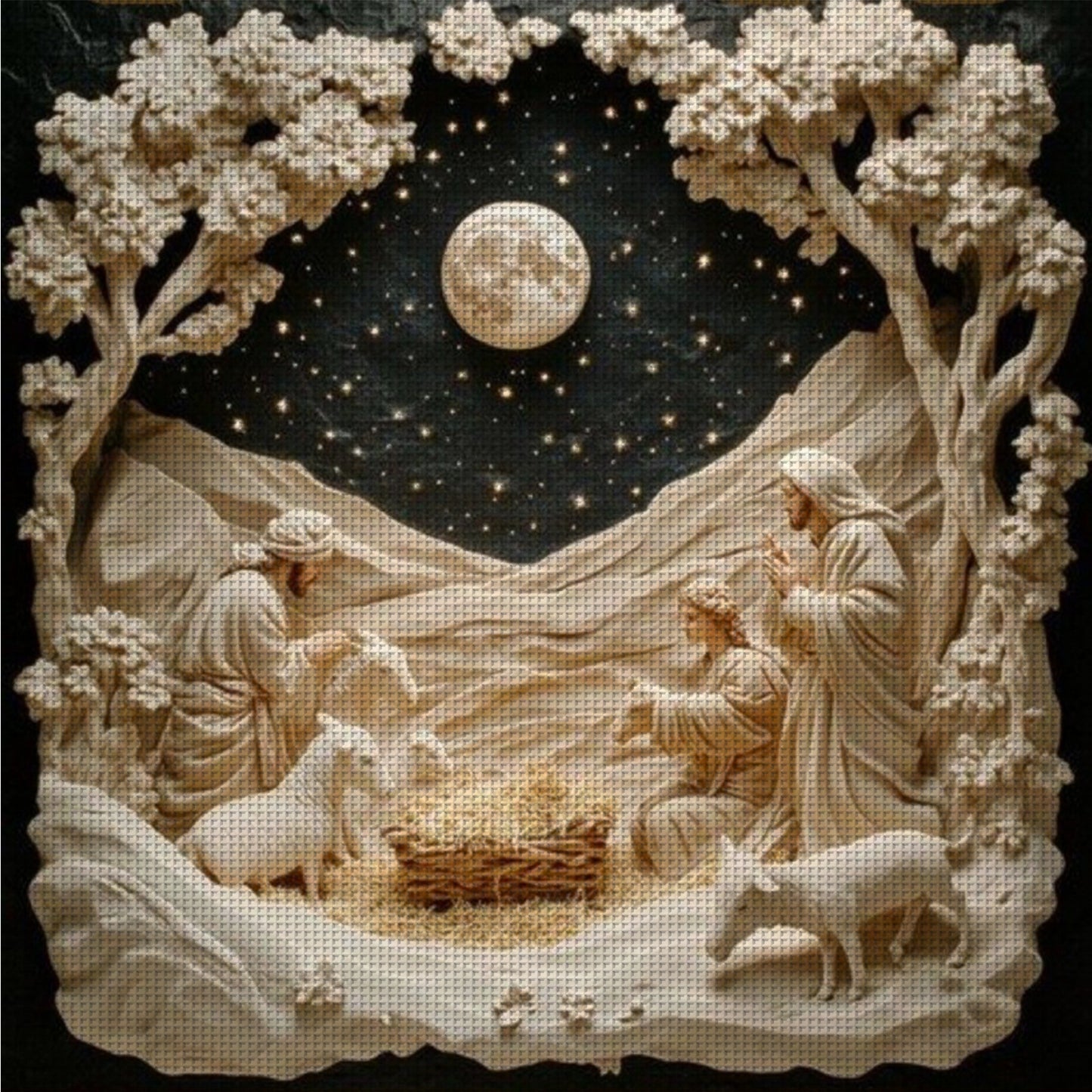 Jesus - Full 14CT Counted Cross Stitch 40x40CM - Yishu