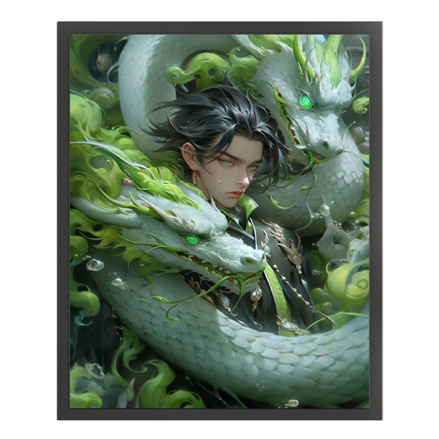 Boy And Dragon - Full 11CT Stamped Cross Stitch 40x50CM - Yishu