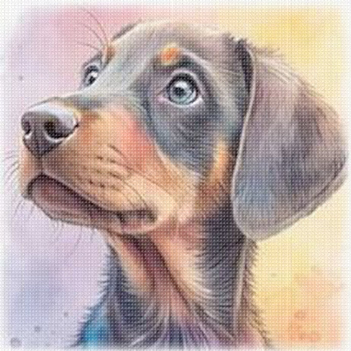 Doberman-Dog - Full 11CT Stamped Cross Stitch 40x40CM - Yishu