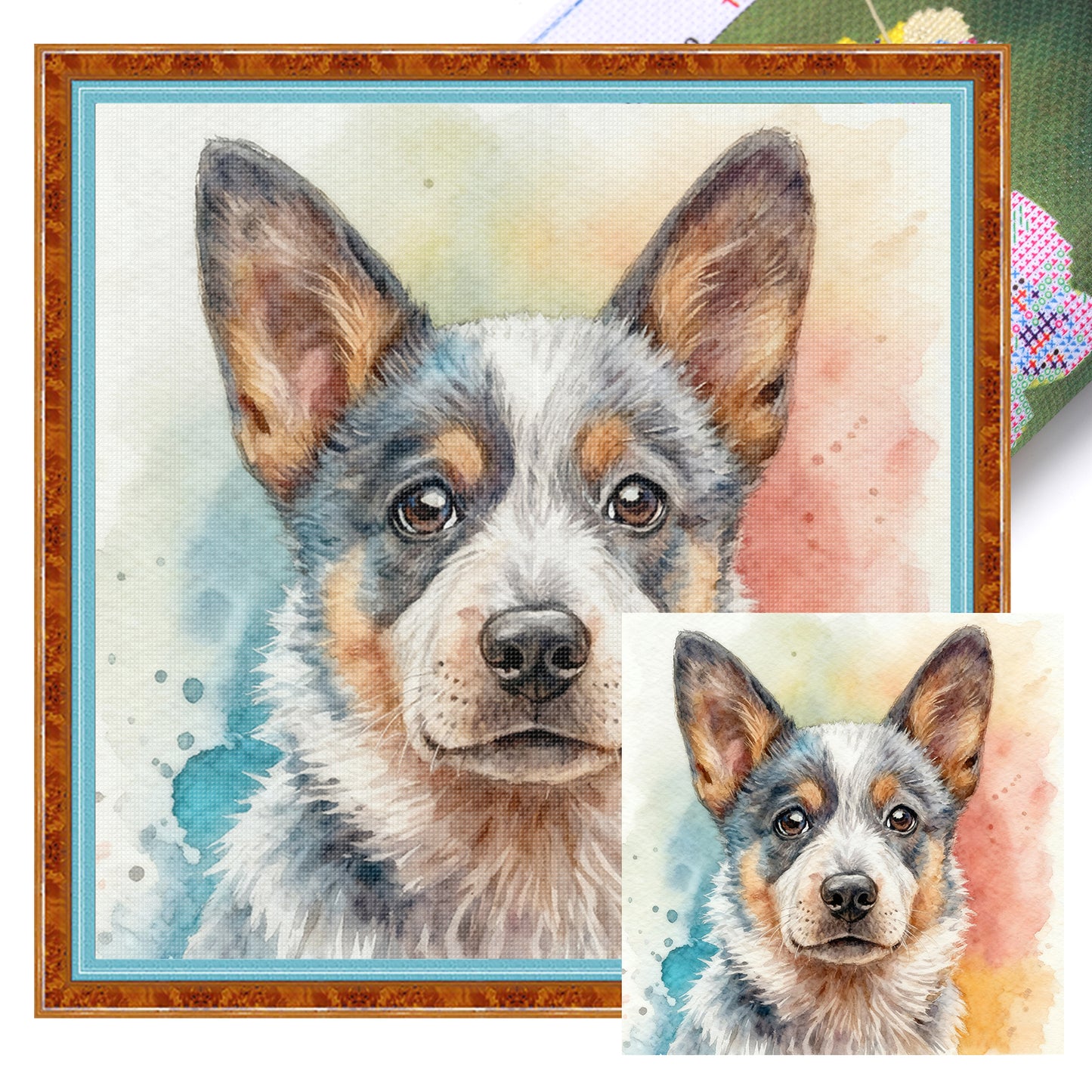Cattle Dog - Full 11CT Stamped Cross Stitch 40x40CM - Yishu