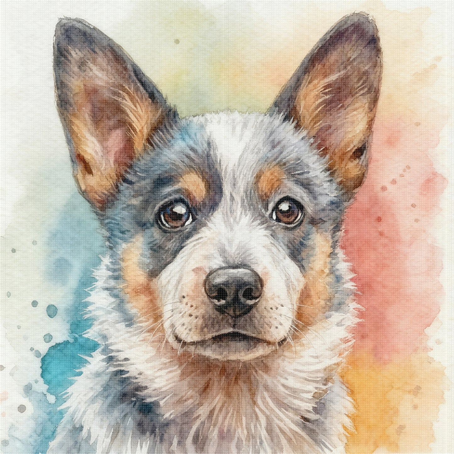 Cattle Dog - Full 11CT Stamped Cross Stitch 40x40CM - Yishu