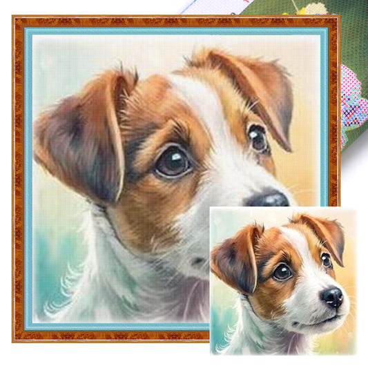 Jack Russell Terrier - Full 11CT Stamped Cross Stitch 40x40CM - Yishu