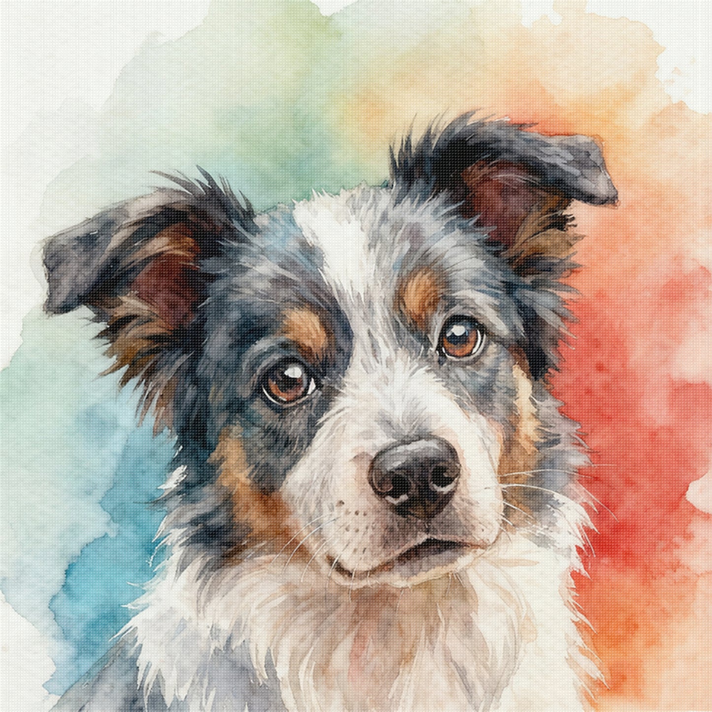 Border Collie-Dog - Full 11CT Stamped Cross Stitch 40x40CM - Yishu