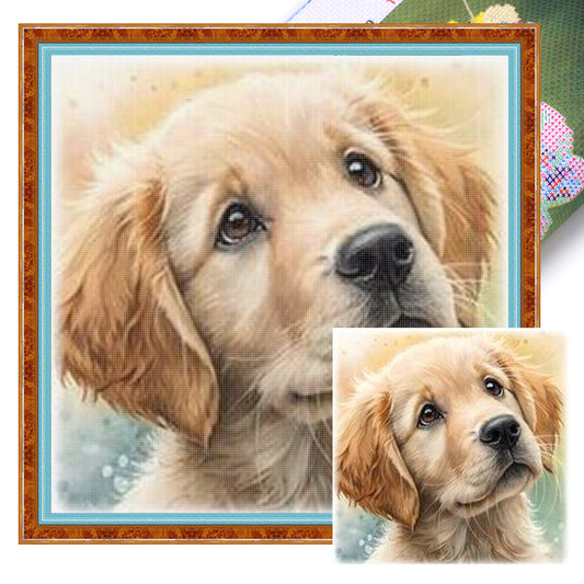 Labrador Puppy-Dog - Full 11CT Stamped Cross Stitch 40x40CM - Yishu