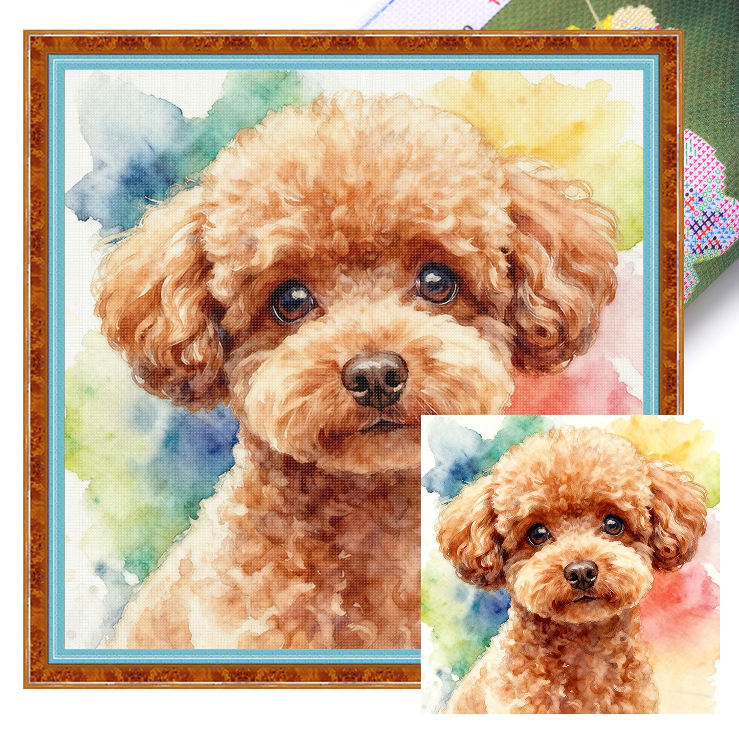 Poodle-Dog - Full 11CT Stamped Cross Stitch 40x40CM - Yishu