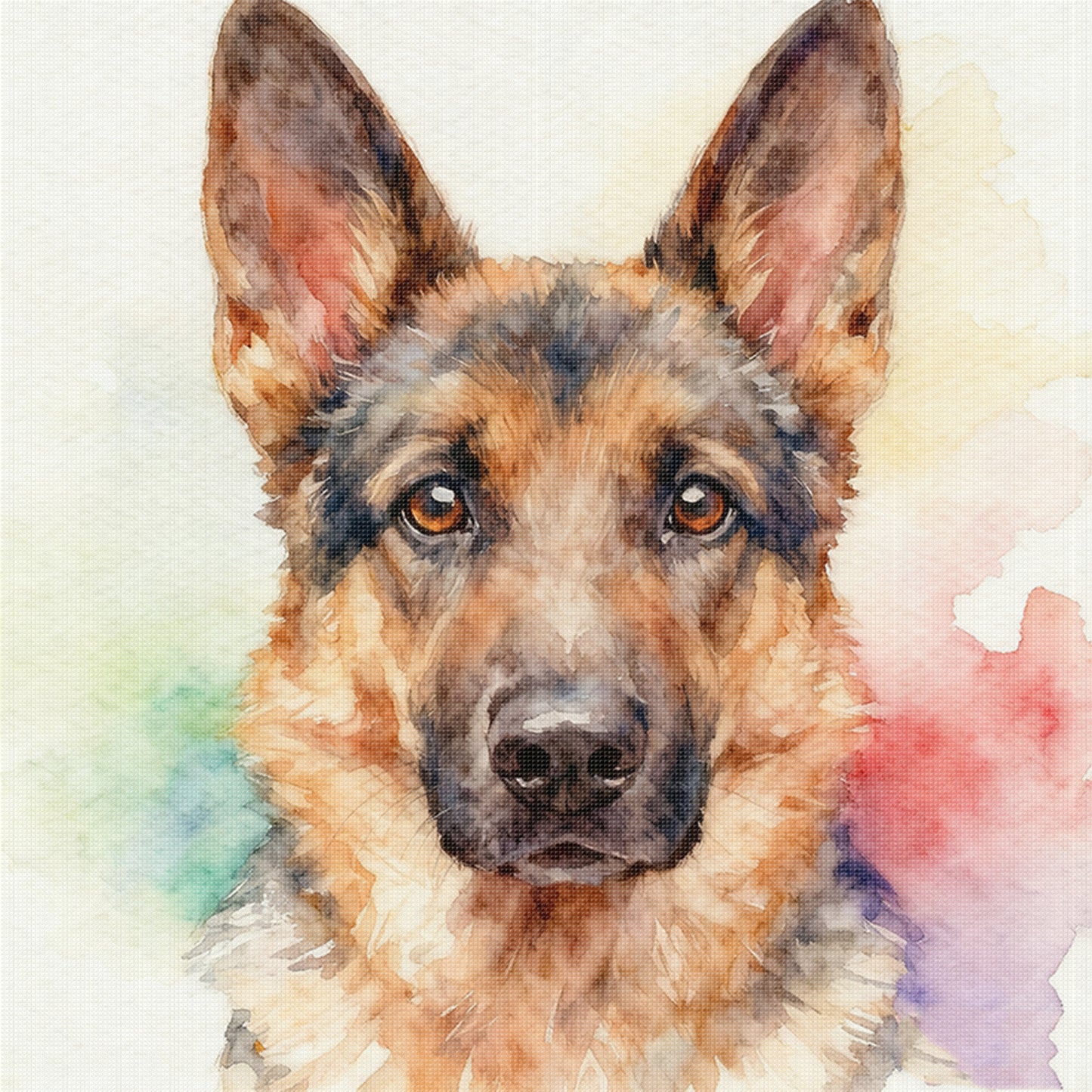 German Shepherd-Dog - Full 11CT Stamped Cross Stitch 40x40CM - Yishu