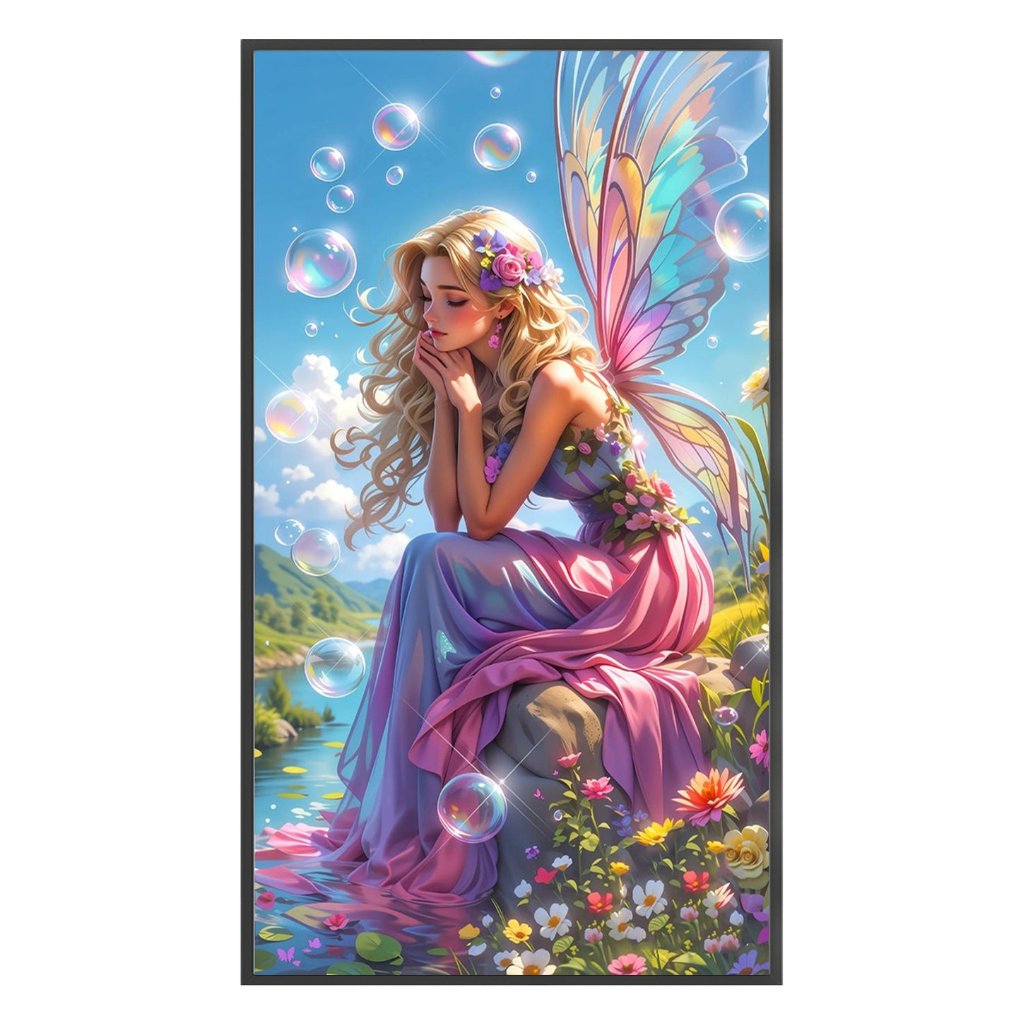 Girl - Full 14CT Stamped Cross Stitch 40x70CM - Huacan