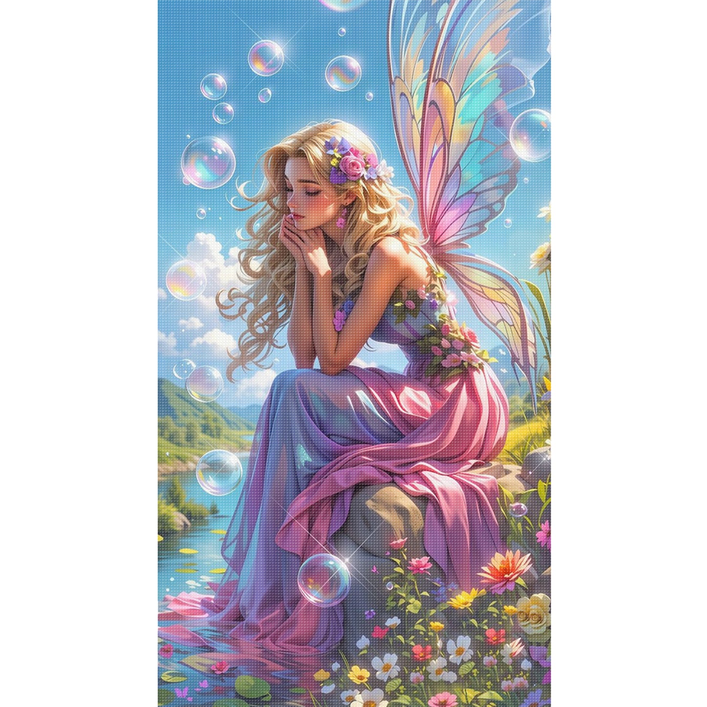 Girl - Full 14CT Stamped Cross Stitch 40x70CM - Huacan