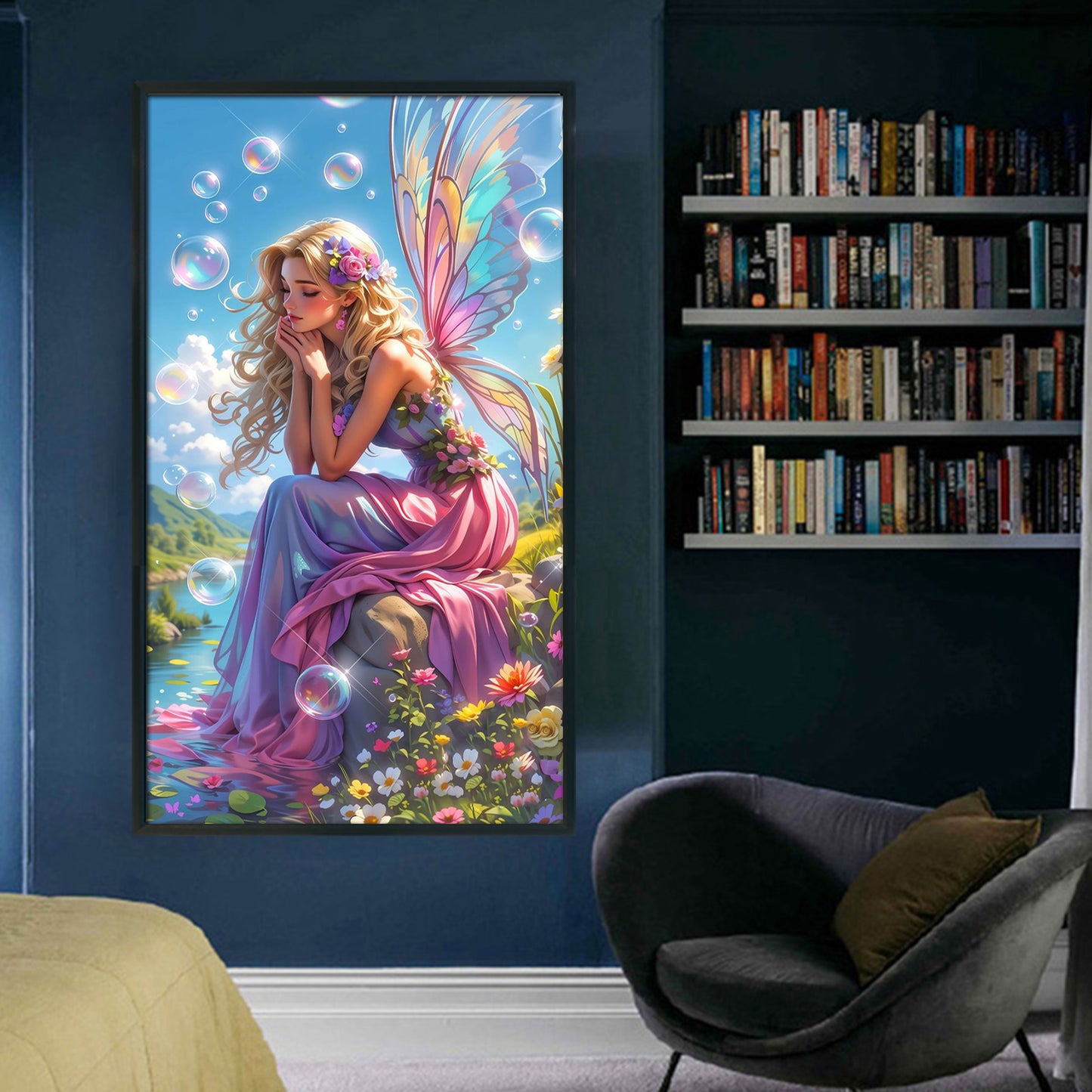 Girl - Full 14CT Stamped Cross Stitch 40x70CM - Huacan