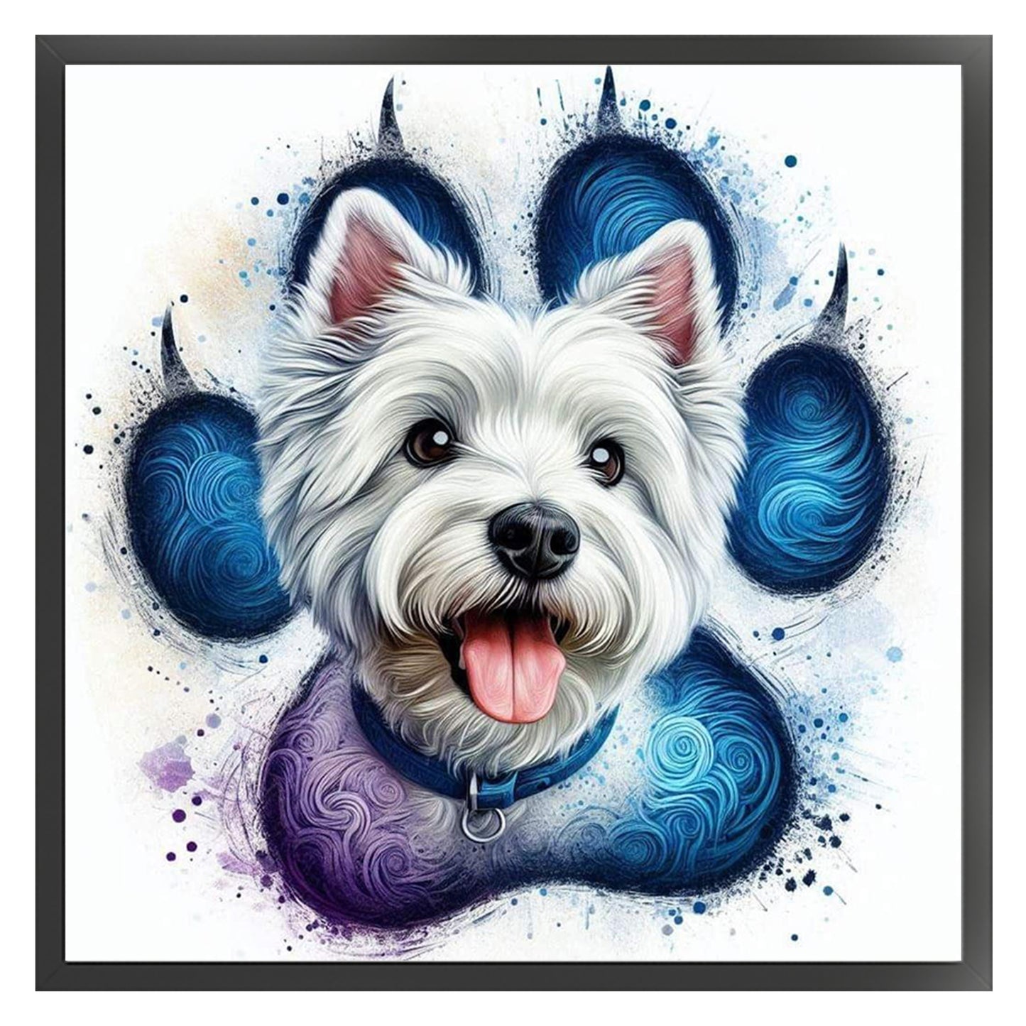 West Highland White Terrier - Full 11CT Stamped Cross Stitch 40x40CM - Huacan