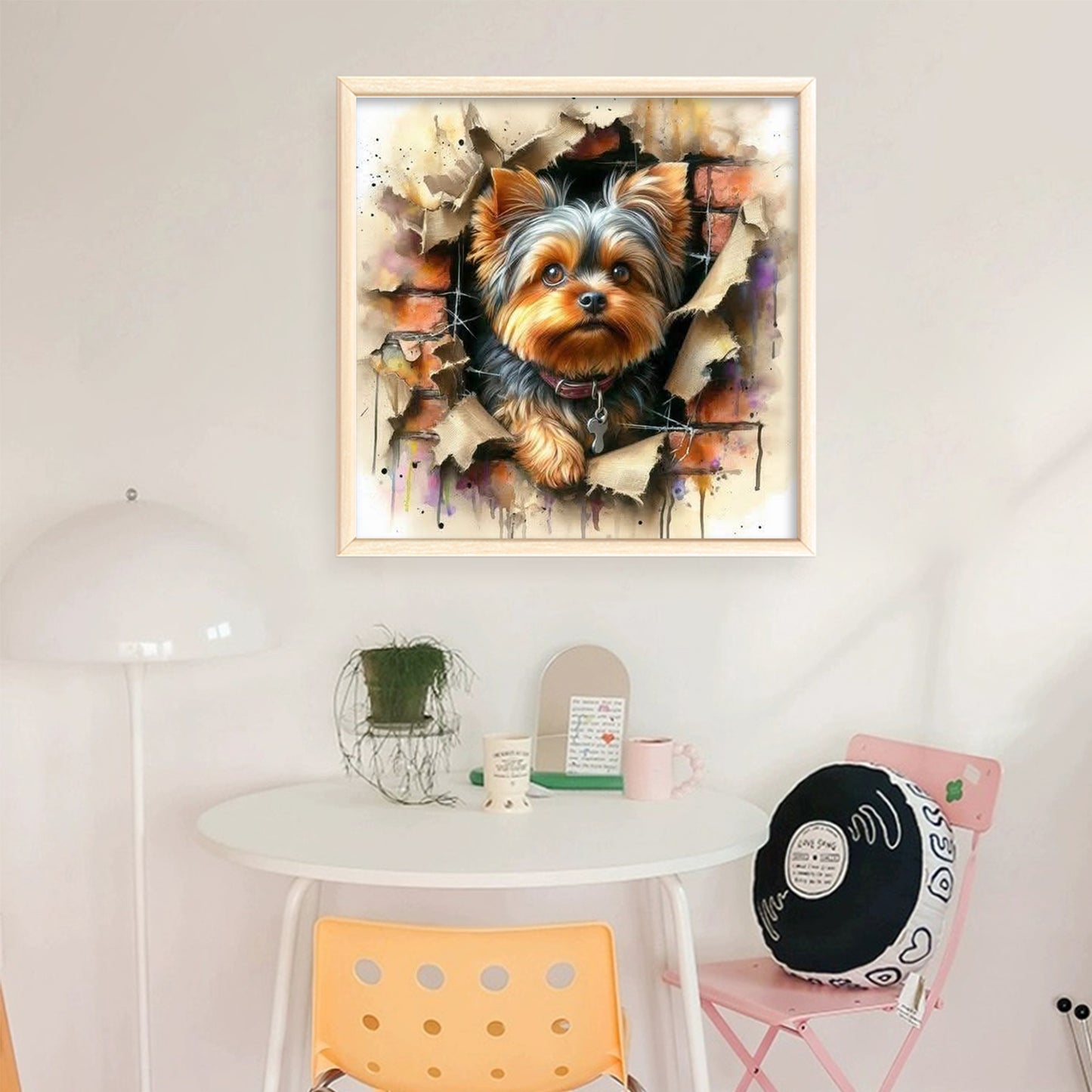 Yorkshire Terrier - Full 11CT Stamped Cross Stitch 40x40CM - Huacan