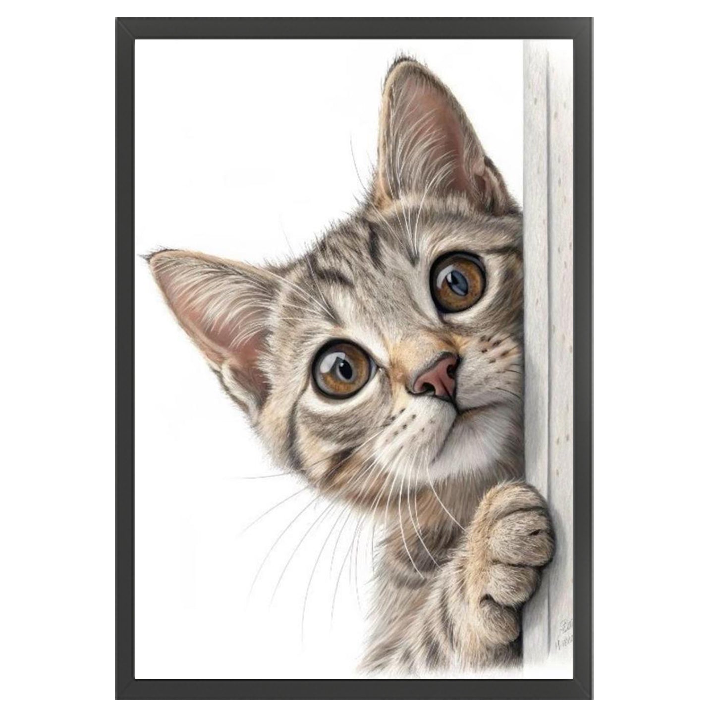 Peeking Cat - Full 11CT Stamped Cross Stitch 40x60CM - Huacan