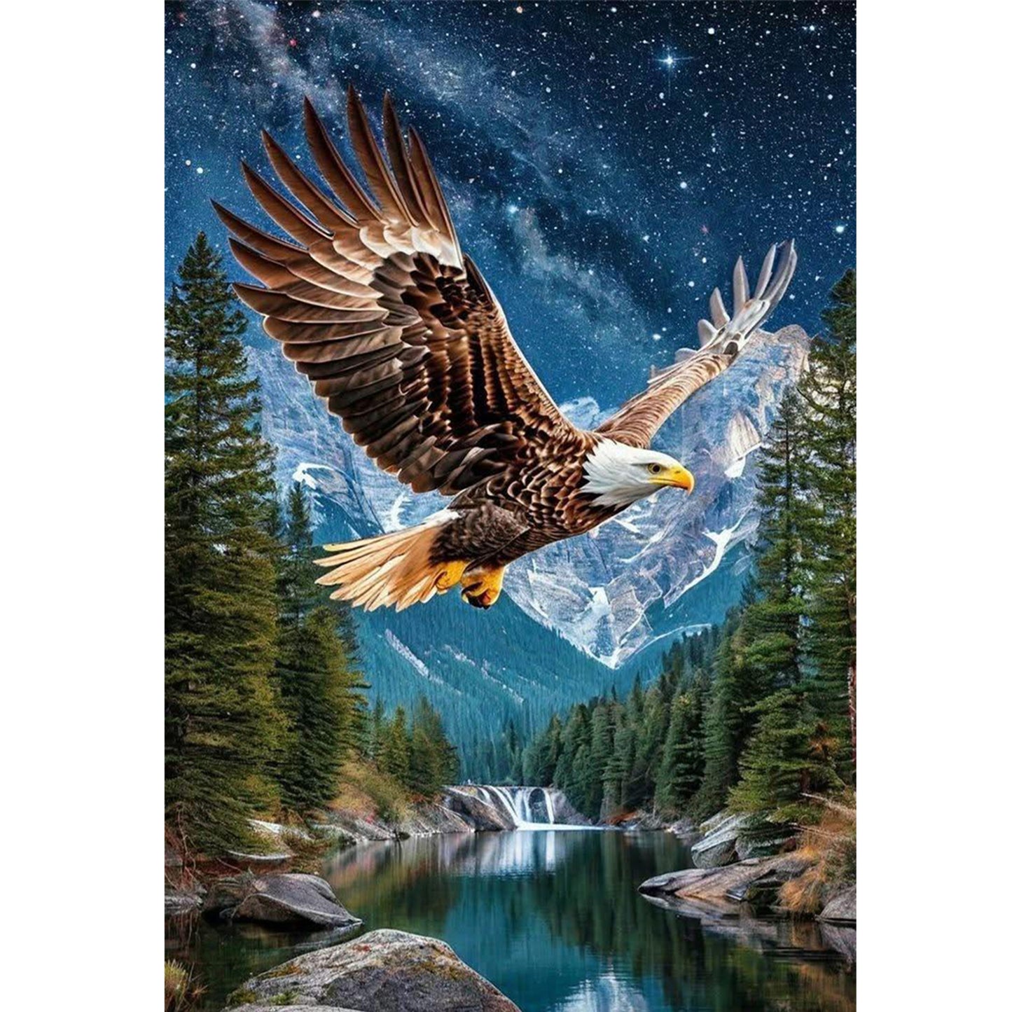 Eagle - Full 11CT Stamped Cross Stitch 40x60CM - Huacan