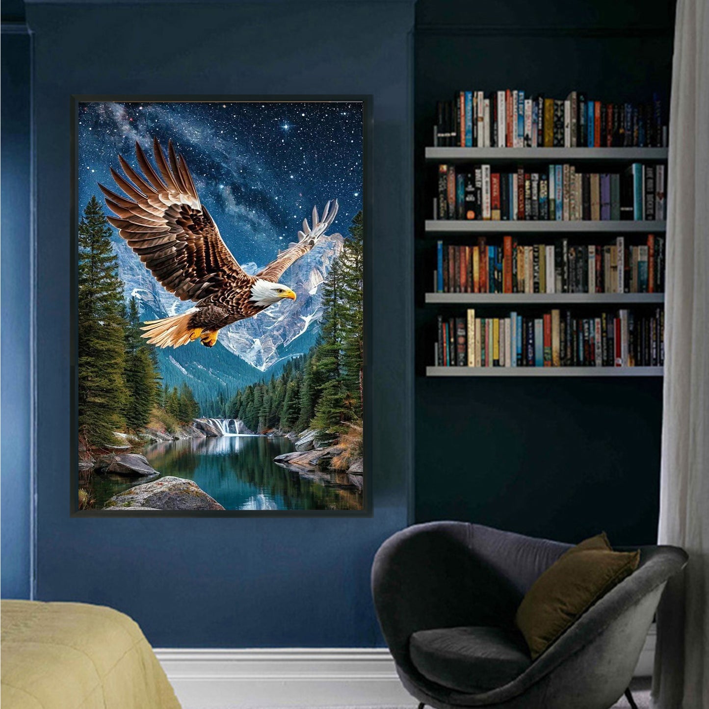 Eagle - Full 11CT Stamped Cross Stitch 40x60CM - Huacan