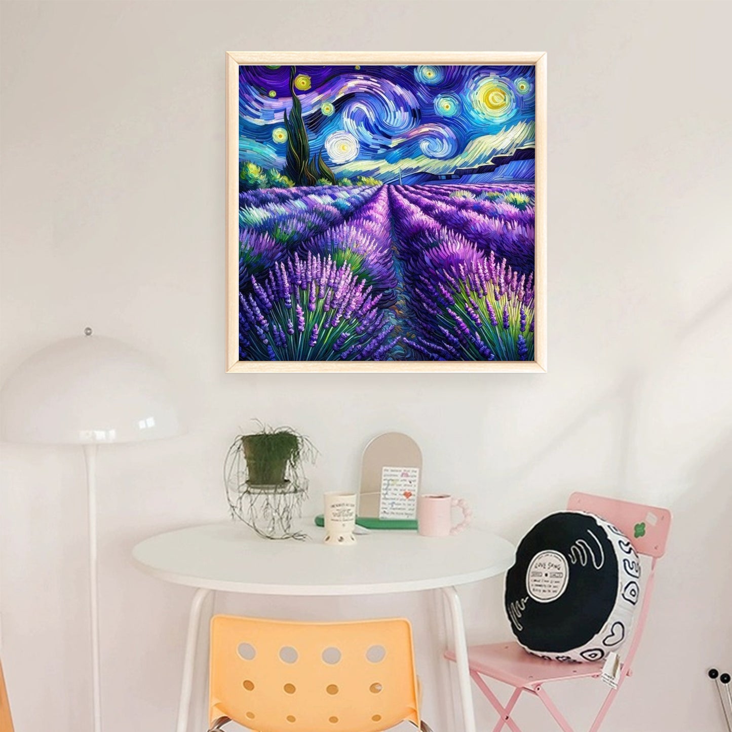 Lavender Field - Full 11CT Stamped Cross Stitch 45x45CM - Huacan