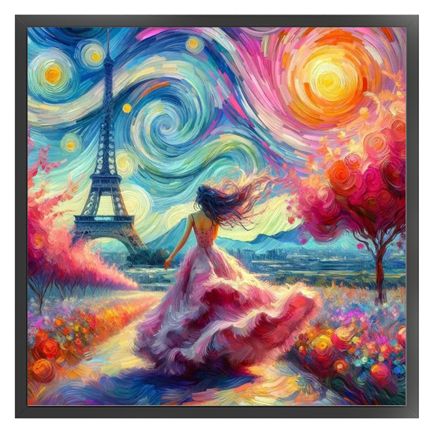Girl - Full 11CT Stamped Cross Stitch 45x45CM - Huacan