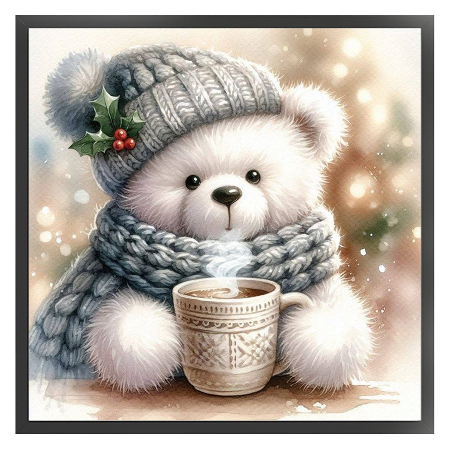 Bear - Full 11CT Stamped Cross Stitch 40x40CM - Huacan