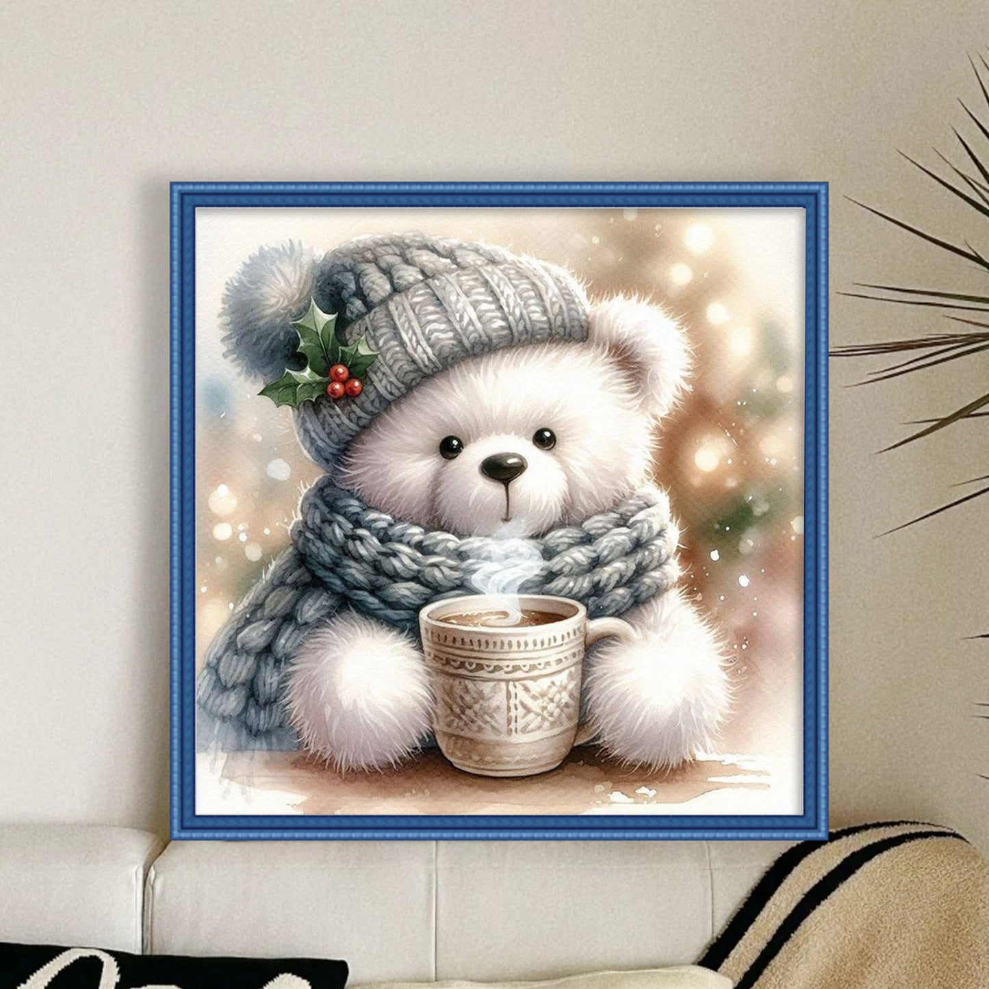 Bear - Full 11CT Stamped Cross Stitch 40x40CM - Huacan