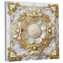 Load image into Gallery viewer, DIY Pearl Painting Kit 25x25CM Flower Framed Handmade Pearl Material Art Set Room Wall Decoration
