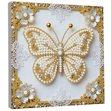 Load image into Gallery viewer, DIY Pearl Painting Kit 25x25CM Butterfly Framed Handmade Pearl Material Art Set Room Wall Decoration
