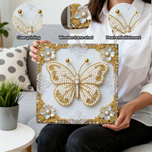 Load image into Gallery viewer, DIY Pearl Painting Kit 25x25CM Butterfly Framed Handmade Pearl Material Art Set Room Wall Decoration
