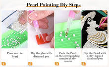 Load image into Gallery viewer, DIY Pearl Painting Kit 25x25CM Lady Framed Handmade Pearl Material Art Set Room Wall Decoration
