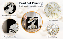 Load image into Gallery viewer, DIY Pearl Painting Kit 25x25CM Lady Framed Handmade Pearl Material Art Set Room Wall Decoration
