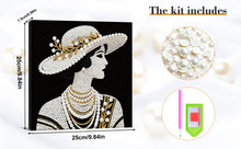 Load image into Gallery viewer, DIY Pearl Painting Kit 25x25CM Lady Framed Handmade Pearl Material Art Set Room Wall Decoration
