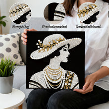 Load image into Gallery viewer, DIY Pearl Painting Kit 25x25CM Lady Framed Handmade Pearl Material Art Set Room Wall Decoration
