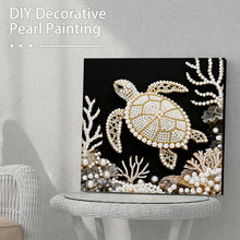 Load image into Gallery viewer, DIY Pearl Painting Kit 25x25CM Turtle Framed Handmade Pearl Material Art Set Room Wall Decoration
