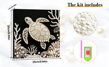 Load image into Gallery viewer, DIY Pearl Painting Kit 25x25CM Turtle Framed Handmade Pearl Material Art Set Room Wall Decoration
