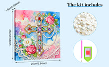 Load image into Gallery viewer, DIY Pearl Painting Kit 25x25CM Cross Framed Handmade Pearl Material Art Set Room Wall Decoration
