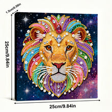Load image into Gallery viewer, DIY Pearl Painting Kit 25x25CM Lion Framed Handmade Pearl Material Art Set Room Wall Decoration
