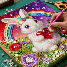 Load image into Gallery viewer, DIY Pearl Painting Kit 25x25CM Rabbit Framed Handmade Pearl Material Art Set Room Wall Decoration
