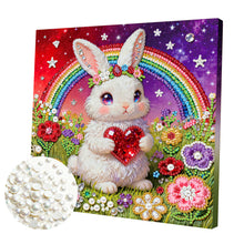 Load image into Gallery viewer, DIY Pearl Painting Kit 25x25CM Rabbit Framed Handmade Pearl Material Art Set Room Wall Decoration
