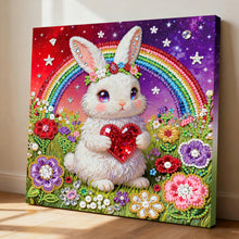 Load image into Gallery viewer, DIY Pearl Painting Kit 25x25CM Rabbit Framed Handmade Pearl Material Art Set Room Wall Decoration
