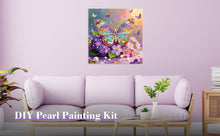 Load image into Gallery viewer, DIY Pearl Painting Kit 25x25CM Butterfly Framed Handmade Pearl Material Art Set Room Wall Decoration
