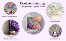 Load image into Gallery viewer, DIY Pearl Painting Kit 25x25CM Butterfly Framed Handmade Pearl Material Art Set Room Wall Decoration
