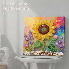 Load image into Gallery viewer, DIY Pearl Painting Kit 25x25CM Sunflower Framed Handmade Pearl Material Art Set Room Wall Decoration
