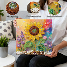 Load image into Gallery viewer, DIY Pearl Painting Kit 25x25CM Sunflower Framed Handmade Pearl Material Art Set Room Wall Decoration
