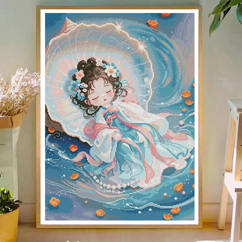 Conch Fairy - Full 11CT Stamped Cross Stitch 50x70CM - Mona Lisa