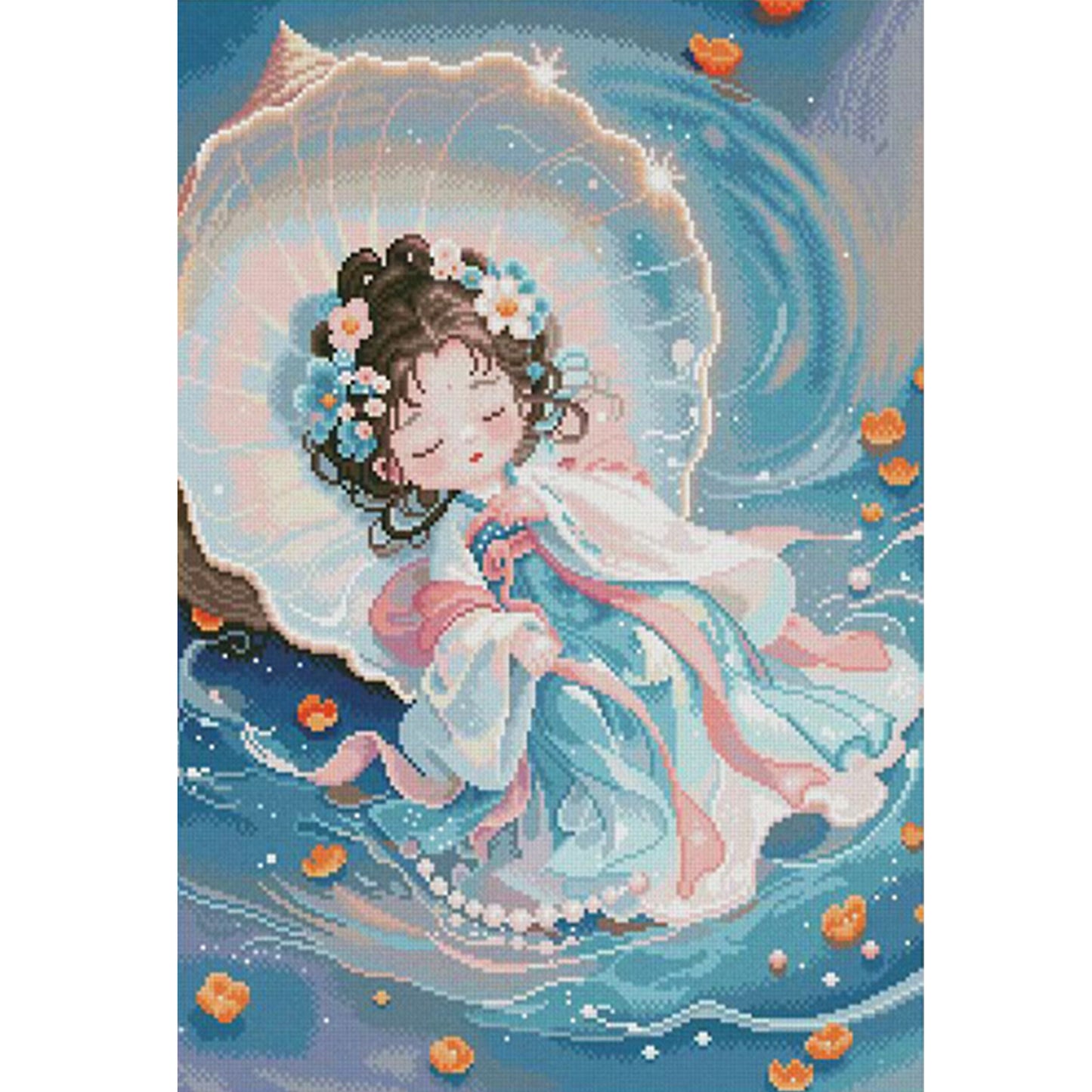 Conch Fairy - Full 11CT Stamped Cross Stitch 50x70CM - Mona Lisa
