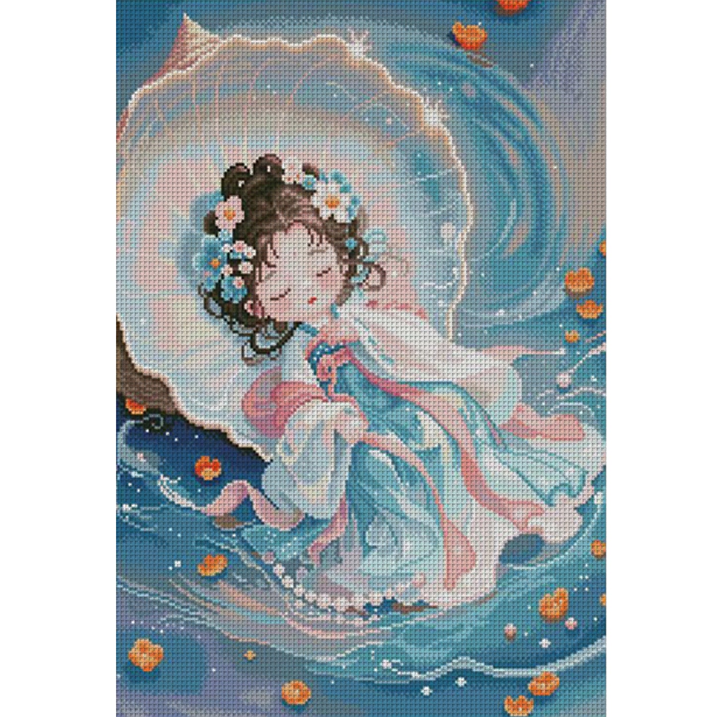 Conch Fairy - Full 11CT Stamped Cross Stitch 50x70CM - Mona Lisa