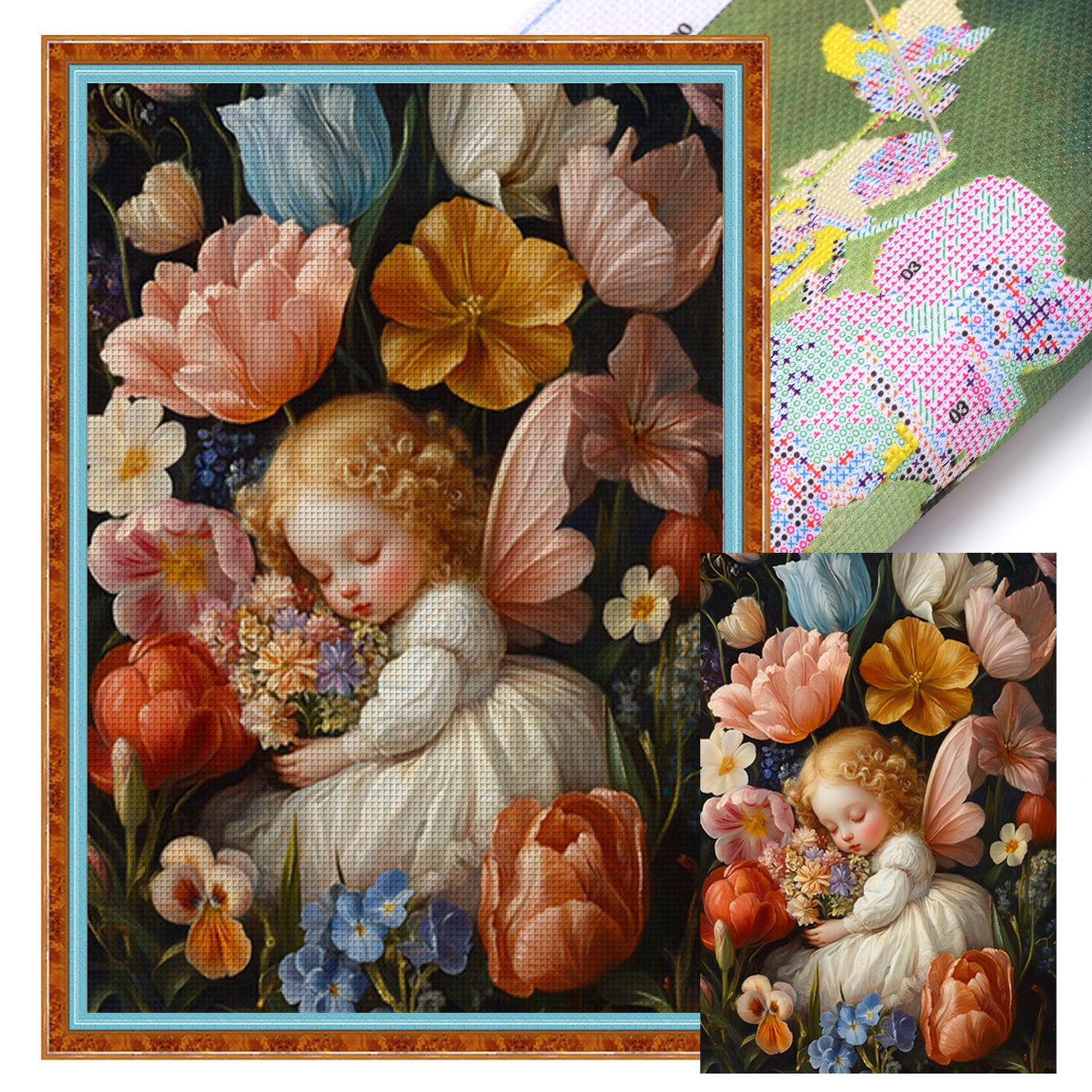 Angel'S Arrival - Full 11CT Stamped Cross Stitch 50x70CM - Mona Lisa