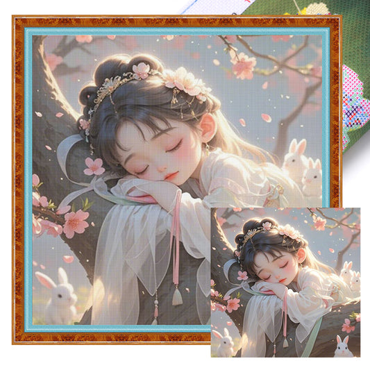 Ancient Style Young Lady - Full 11CT Stamped Cross Stitch 50x50CM - Mona Lisa
