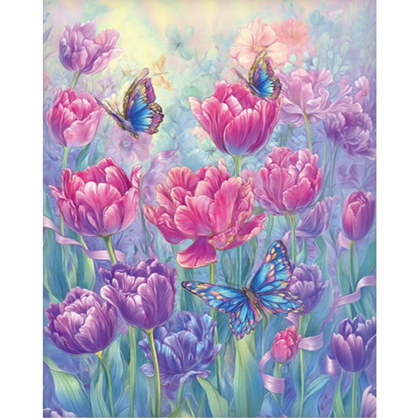 Dreamlike Tulip - Full 11CT Stamped Cross Stitch 52x65CM - Mona Lisa(36Colors)