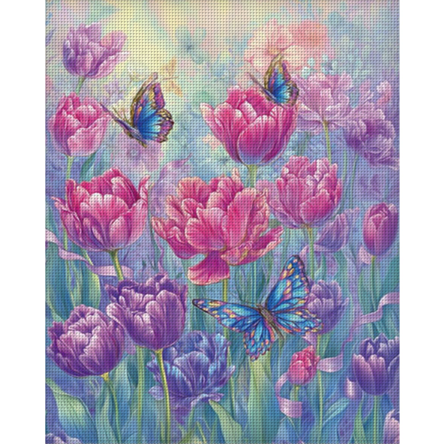 Dreamlike Tulip - Full 11CT Stamped Cross Stitch 52x65CM - Mona Lisa(36Colors)